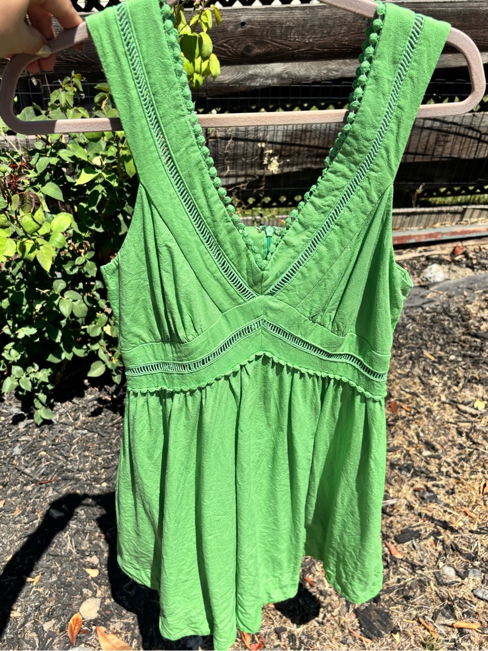 Taylor Bright Green V-Neck Sleeveless Tank